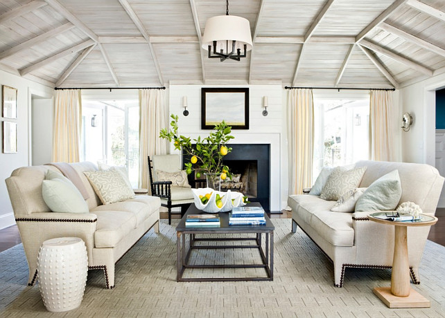 Living Room Ceiling. Living Room Wood Ceiling. Living Room Plank Ceiling. Living Room Driftwood Ceiling. Living Room Reclaimed Wood Ceiling. #LivingRoom #Ceiling Andrew Howard Interior Design.