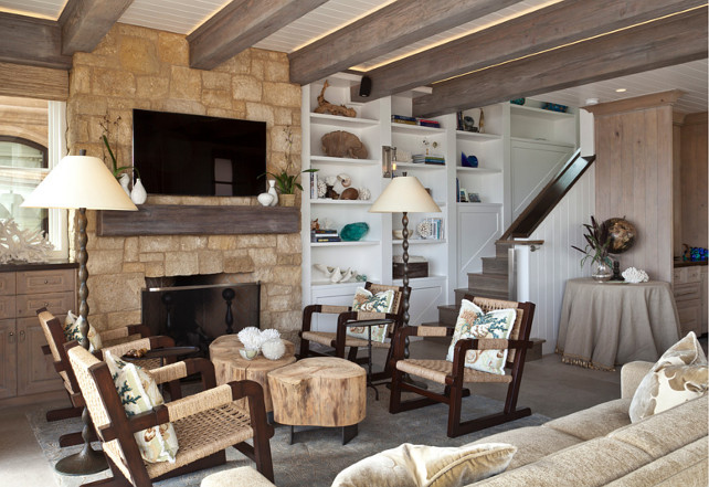 Living Room. Coastal Living Room. Neutral Living Room. Coastal Living Room Decor. Living Room Ceiling Beams. Living Room Furniture. Living Room Furniture Layout. Living Room Bookcase. Living Room Staircase. Neutral Living Room. Living Room Fireplace. #LivingRoom 