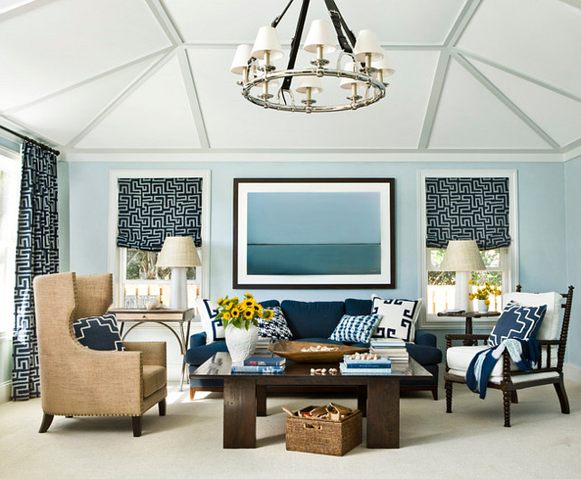 Living Room. Blue Living Room. Coastal Blue Living Room. #BlueLivingRoom #LivingRoom #Coastal Andrew Howard Interior Design.