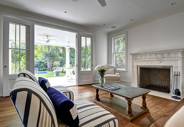 Living Room. Living Room Opens to Garden. Living Room Flooring. Living Room Fireplace. Living Room Ideas. #LivingRoom John Hummel and Associates