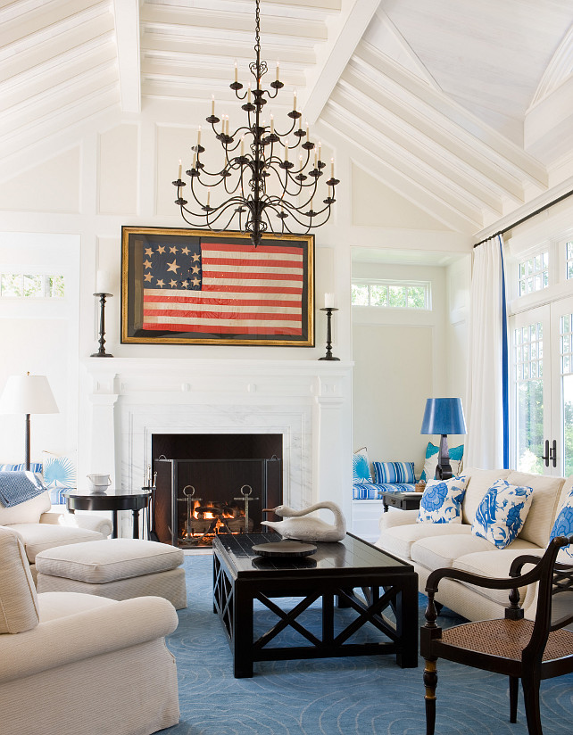 Living Room. Living Room Vintage Flag. #LivingRoom #Vintage #Flag SLC Interiors.