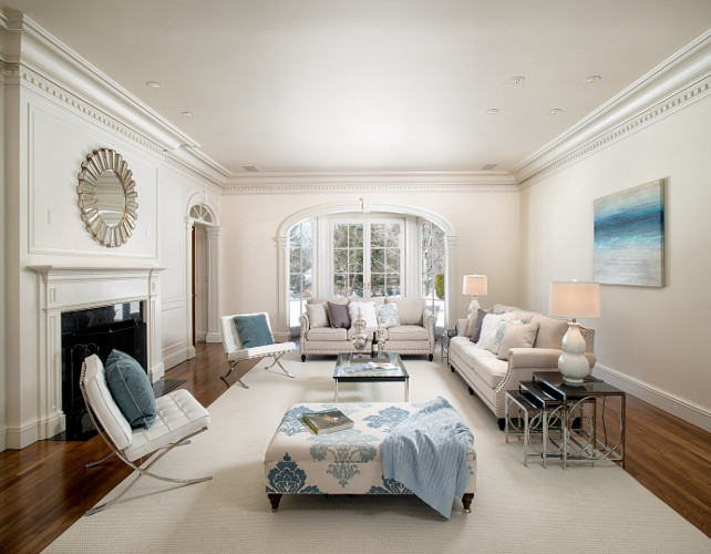 Living Room. White and Blue Living Room. Traditional Living Room. Off-white Living Room. Linen White Living Room. Coastal Living Room. Living Room Furniture. Living Room Layout. #LivingRoom