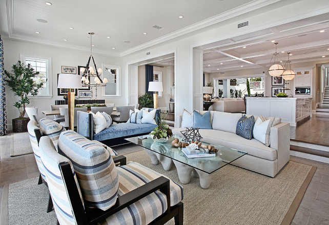 Living room. Open concept living room. Open concept coastal living room. Living Room. #LivingRoom #OpenConcept #OpenConceptLivingRoom Spinnaker Development.