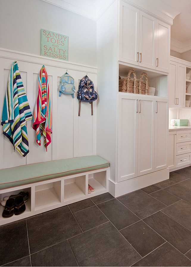 Mud Room. Board and batten. Built-in. Desk. Hooks. Mudroom. Shelves. Shoes