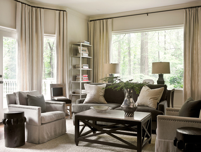 Neutral Living Room. Neutral Living Room Furniture. The sofa in this living room was sourced through Bungalow Classic in Atlanta, Georgia. Interior Design by Beth Webb Interiors.