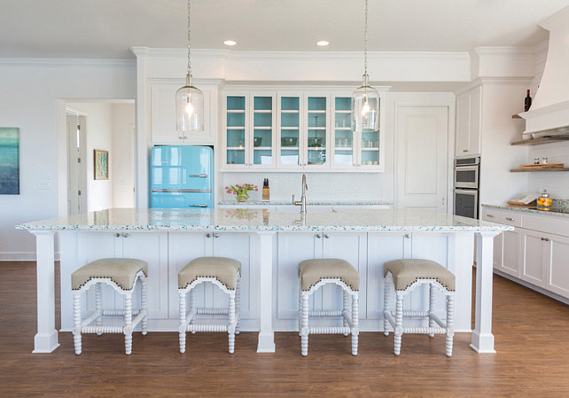 Custom Kitchen with Turquoise Cabinets - Home Bunch Interior Design Ideas