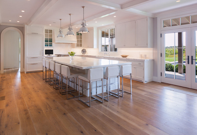 Open Kitchen Design. Open Kitchen Design Ideas. Open White Kitchen with white marble. #OpenKitchen #OpenKitchenDesign #Kitchen Jonathan Raith Inc.