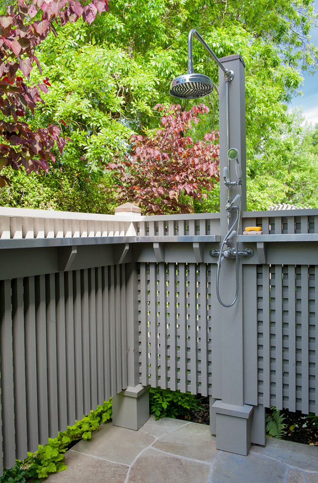 Outdoor Shower. Private Outdoor Shower Ideas. Outdoor Shower Design. #OutdoorShower David Thorne Landscape Architect.