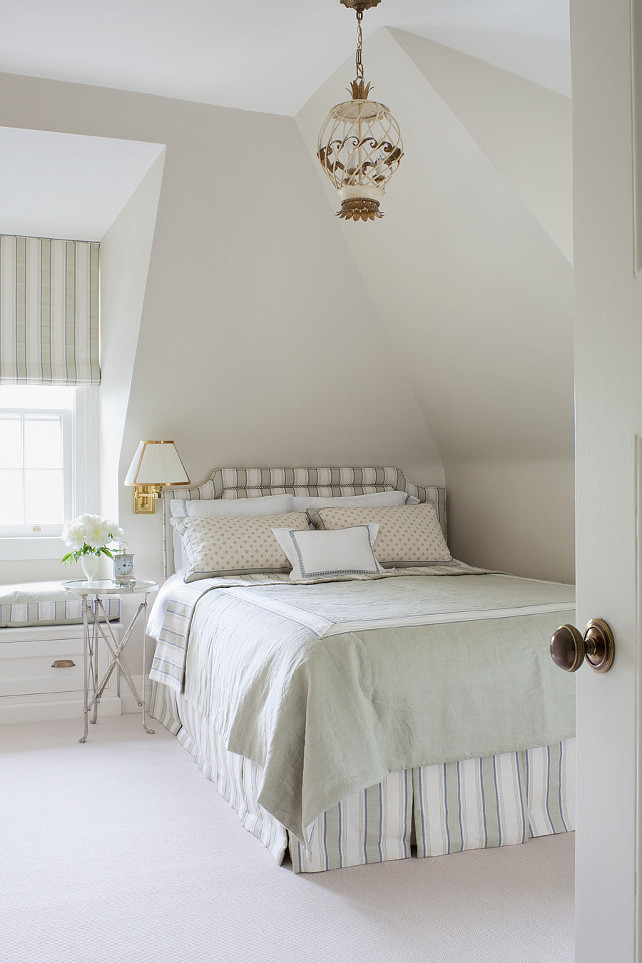 Pale Oak Benjamin Moore. The bedroom paint color is Benjamin Moore Pale Oak. #BenjaminMoorePaleOak Anne Hepfer Designs.