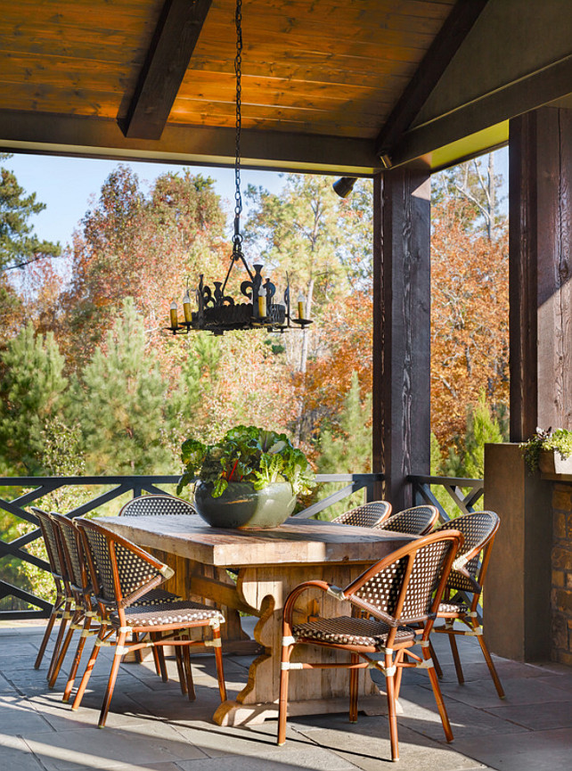 Rustic Patio. Patio Furniture #PatioFurniture Chenault James Interiors.