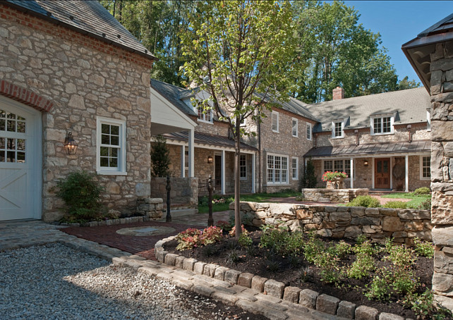 Exterior Design Ideas. The stone for this house is fieldstone and limestone with a lime mortar. #Exterior #StoneHouse #CurbAppeal