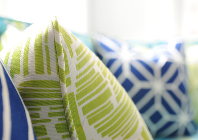 Pillow Fabric Ideas. Pillow Combination Ideas. Interior Deisgner Pillows. #Pillows Nina Liddle Design.