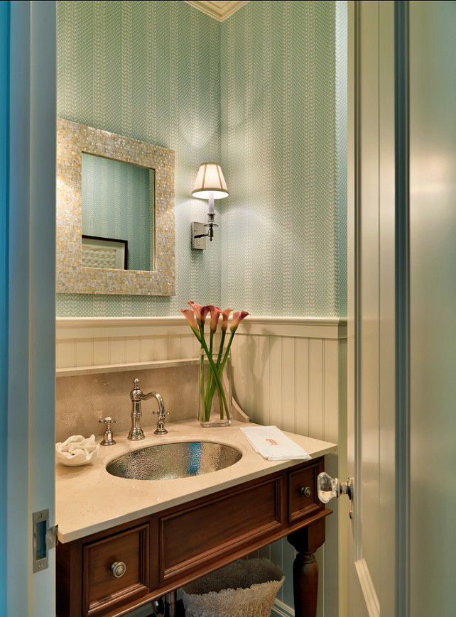 Powder Room. Classic Powder Room Design. #PowderRoom