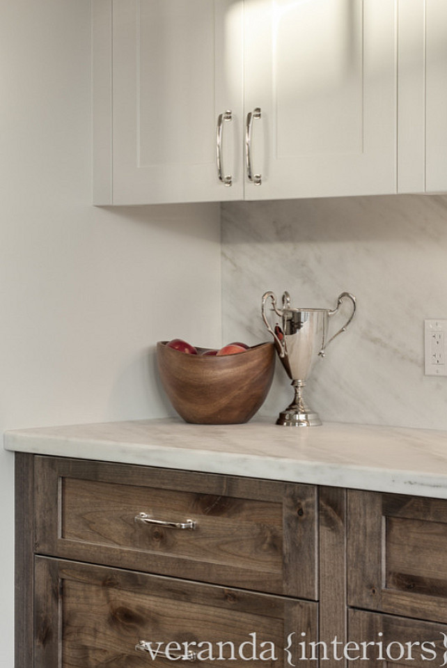 Rustic Kitchen Cabinet Ideas. The lower cabinet is alder with a custom blended stain. #RustciKitchenCabinet Veranda Estate Homes & Interiors