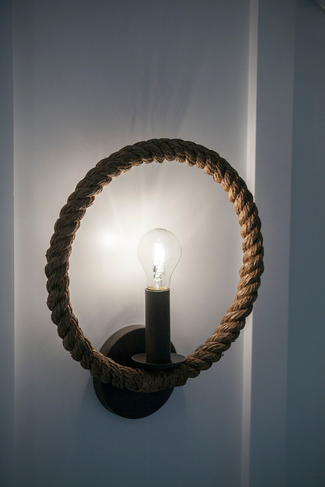 Sconce Ideas. Lighting Sconce Ideas. Seafarer Nautical Beach Style Wrapped Rope Sconce #Sconce #Lighting #CoastalLighting #Rope #Interiors