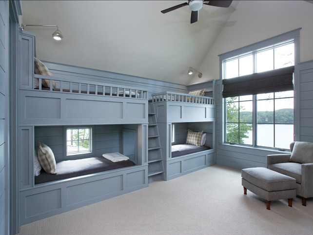 Sherwin Williams 7658 Gris Bunks and panelling are Sherwin Williams 7658 Gris. #SherwinWilliams 7658 #Gris