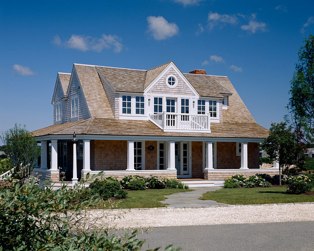 Shingle home with wrap around porch. Wrap around porch single house. Polhemus Savery DaSilva.