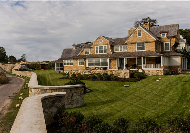 Shingled Beach Cottage. This seaside cottage is perched on a rocky shore with direct views overlooking the Atlantic. #Cottage #BeachCottage