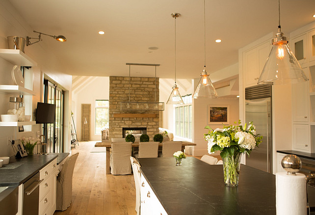 Soapstone Countertop. White kitchen with soapstone countertop. Industrial white kitchen with soapstone countertop. #Soapstone #Countertop #Kitchen Hahn Builders.