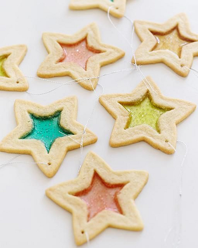 Stained Glass Star Cookies. 