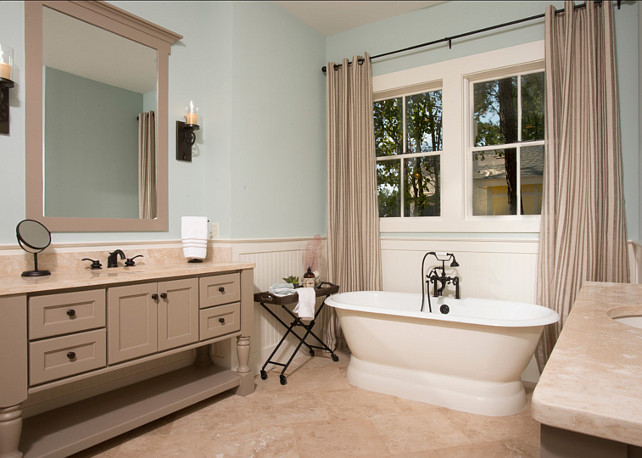 The walls are Rainwash Sherwin Williams SW6211 and the vanities are Zeus Sherwin Williams SW7744.