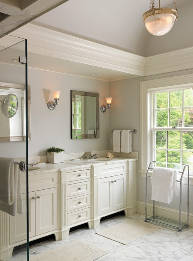 Gray Bathroom Design. Gorgeous gray bathroom. #GrayBathroom