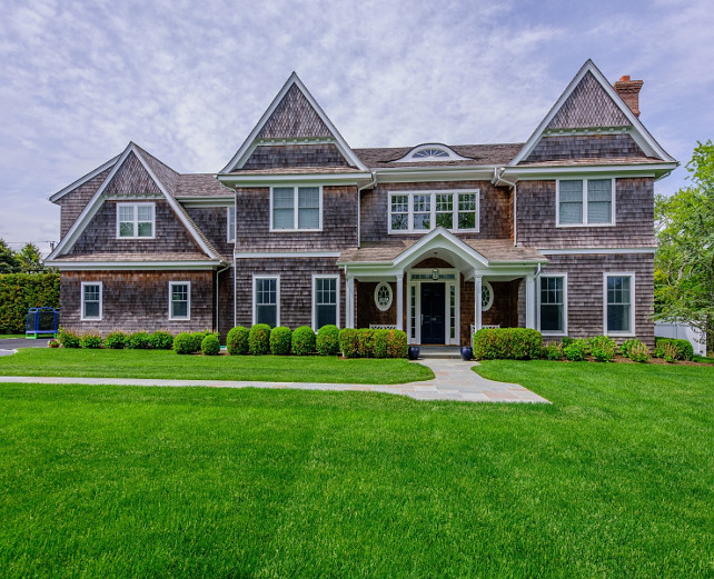 Traditional Shingle style home. Traditional Shingle style home design. Traditional Shingle style home exterior. #TraditionalShinglestylehome #TraditionalShinglestyle Via Sotheby's Homes.