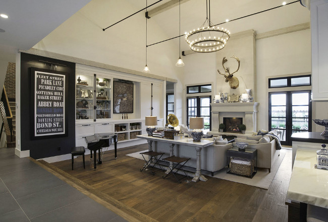 Transitional Living Room. This transitional living room carries a mix of rustic and industrial decor. #Livingroom Michael Grahame.