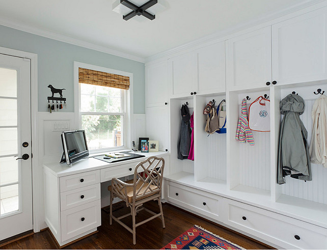 Mudroom Design Ideas. Great mudroom design ideas can be found here. I am loving this mudroom! #MudroomDesign #Mudroom