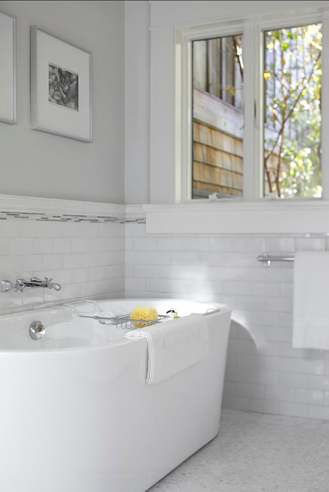 Bathroom. Subway Tile in Bathroom. Love this clean look! #Bathroom #Interiors