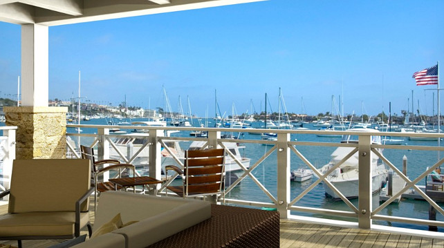 Waterfront home patio.