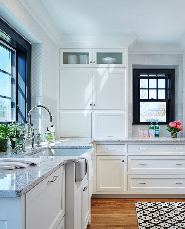 White Granite. White Granite Countertop. The white granite countertop is Roman White Granite. #RomanWhite #Granite #RomanWhiteGranite #WhiteGranite Martha O'Hara Interiors.