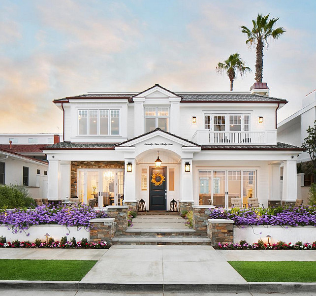 White House Exterior Ideas. Modern white beach house exterior. #Whitehouseexterior Patterson Custom Homes.