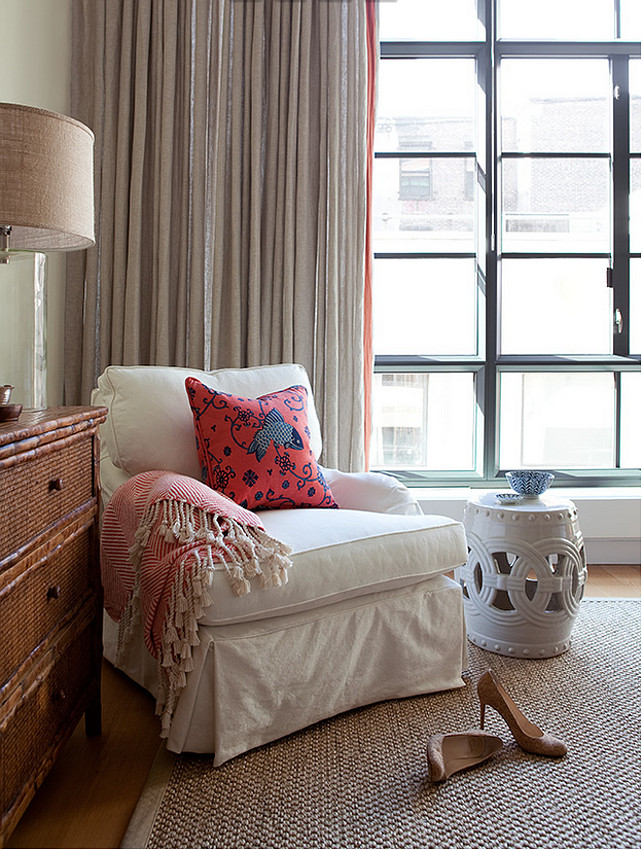 White Slipcovered Chair .. after a long day! Jenny Wolf Interiors.