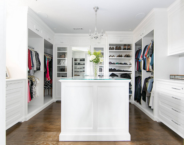 White Walk in Closet. White Walk in Closet. White Walk in Closet with island. White Walk in Closet Cabinets. White Walk in Closet Layout. #WhiteWalkinCloset