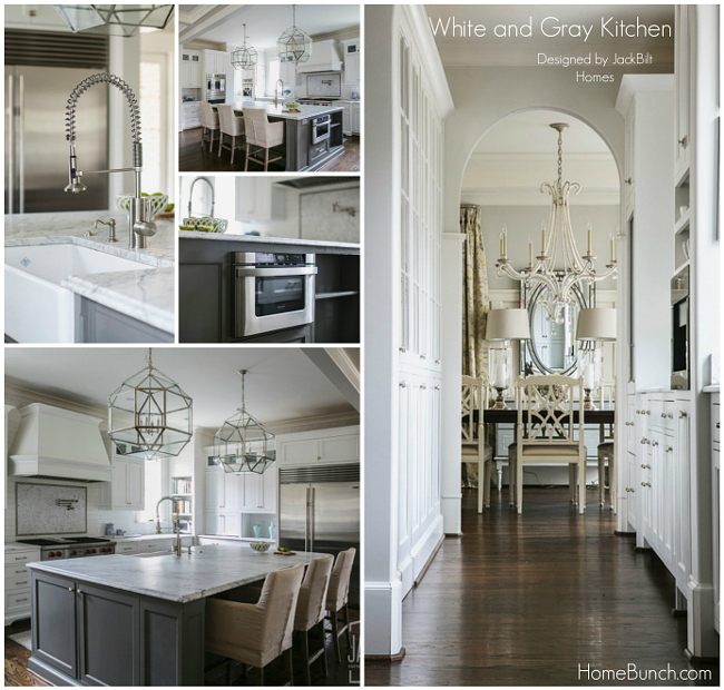 White and Gray Kitchen Design. White and Gray Kitchen Paint Color. White and Gray Kitchen Lighting. White and Gray Kitchen Sources. #WhiteandGray #Kitchen