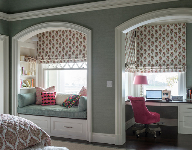 Window Seat Alcove Ideas. Kids bedroom with window seat alcove. #Windowseat #windowseatalcove 